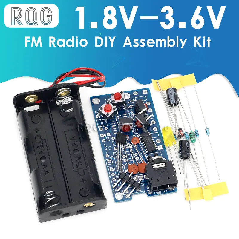 

DIY Electronic Kits Wireless Stereo FM Radio Receiver Module PCB 76MHz-108MHz DC 1.8V-3.6V