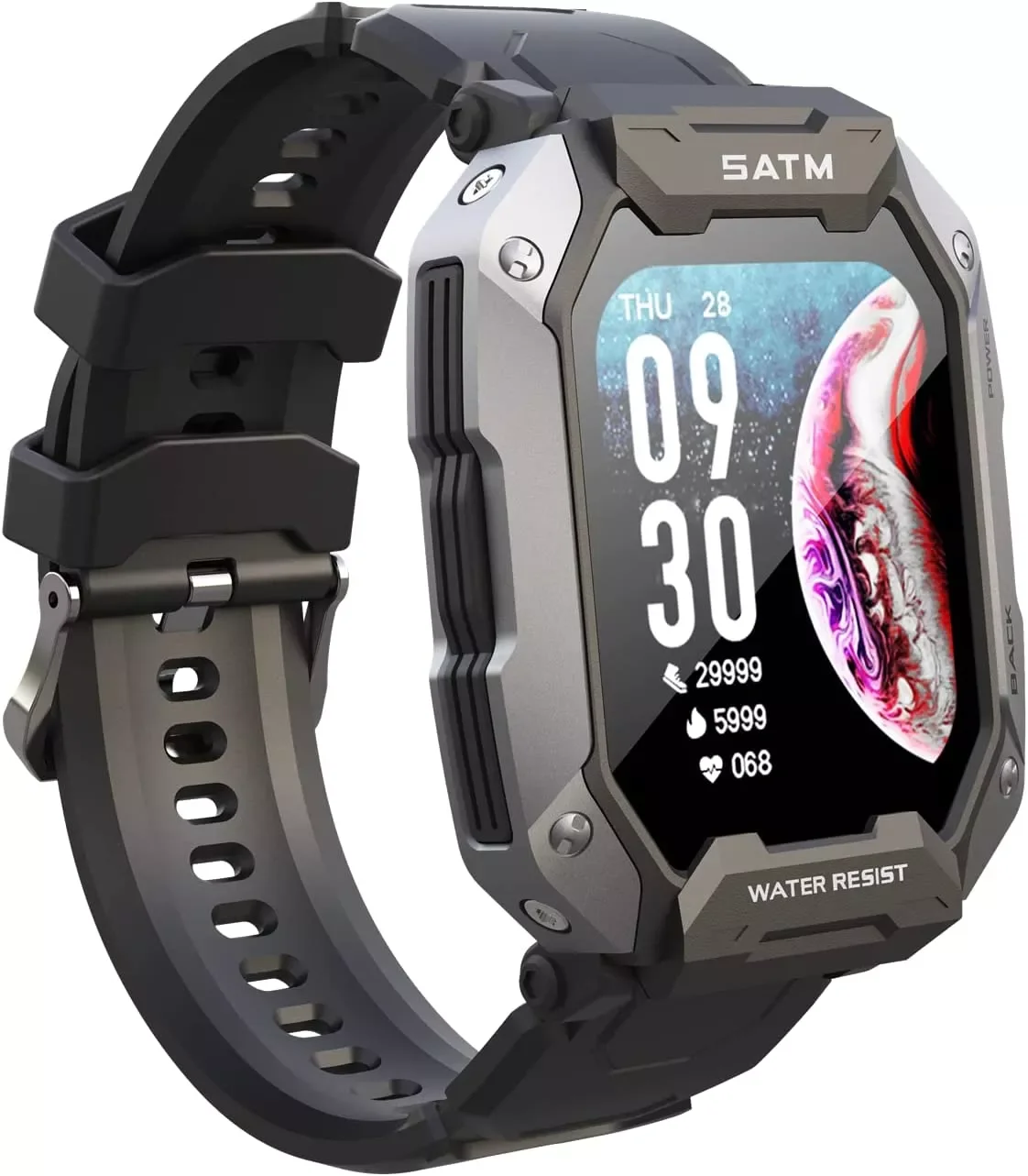 

Новинка, спортивные Смарт-часы для мужчин, IP68 Водонепроницаемый фитнес-трекер, монитор сердечного ритма, артериального давления, сна, больш...