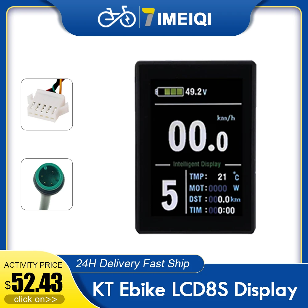 

Дисплей KT LCD 8S для электровелосипеда, ЖК-дисплей 36 в 48 В для электровелосипеда, интеллектуальная панель управления для электровелосипеда, ко...