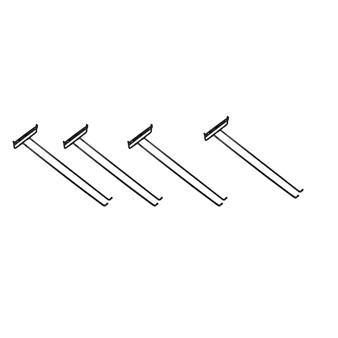 

4 Packs Wine Glass Holder Stemware Rack Wall Mountable Heavy Duty Thick Wrought Iron Black 12 Inch