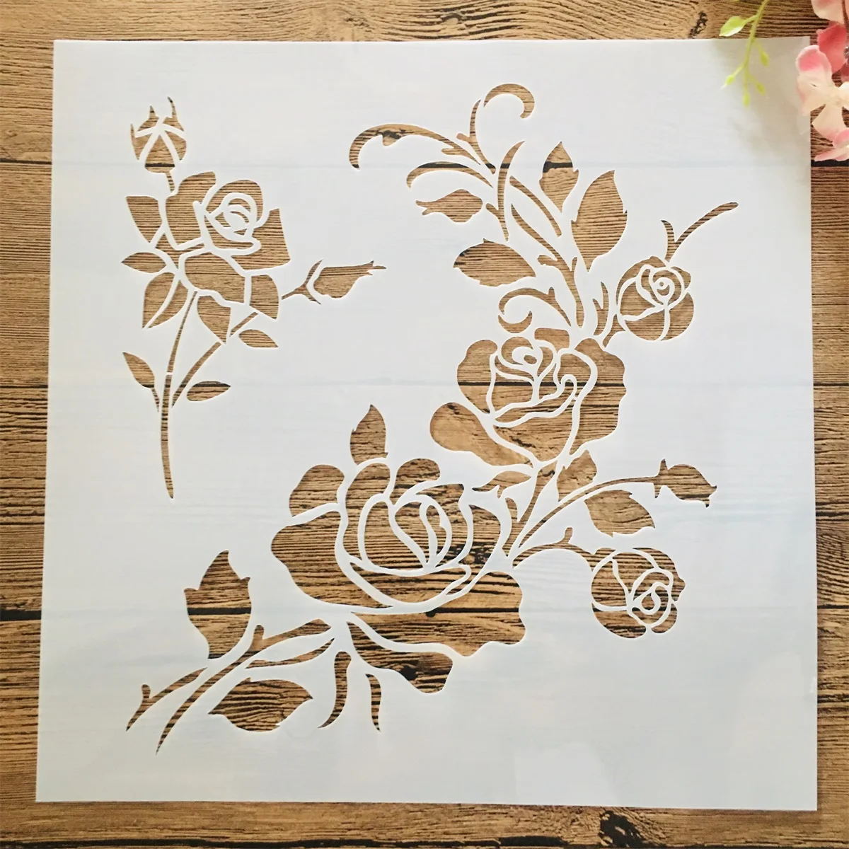 

Пластиковые трафареты цветы розы 30*30 см