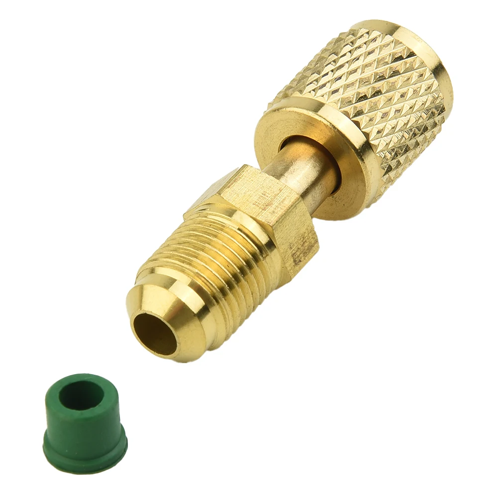 

1Pc R32 R410a Refrigerantion Connector Head Male 5/16 To Female 1/4 SAE Adapter Quick Coupler Vacuum Pump Brass Adapters