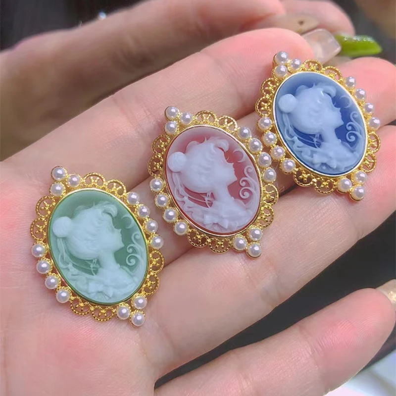 

Anime Sailor Moon Cameo Pendant Necklace 925 Sterling Silver Agate Charms Jewelry Cosplay Accessories For Women Girls Fans Gifts