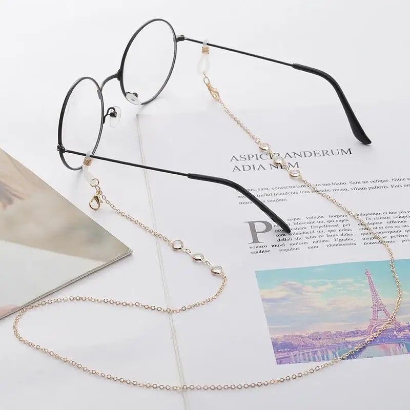 

New Boho Crystal Glasses Chain Mask Holder Lanyard Fashion Gold Color Sunglass Frame Accessories Jewelry For Women Gifts