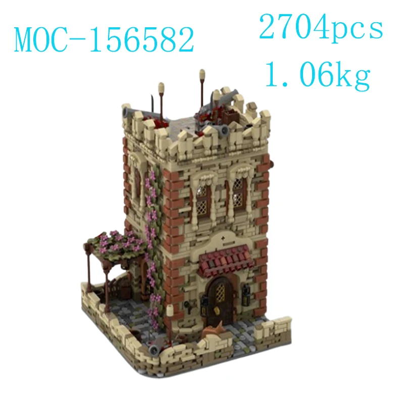 Фото Spot MOC-156582 2704 шт., креативная средневековая архитектура, садовый замок, сборка мелких частиц, строительные блоки, образовательная игрушка, мод №2