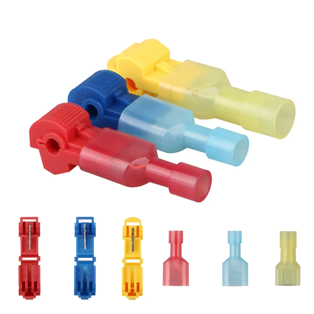 

100/60PCS T Tap Type Electrical Connector Crimp Terminal Fast Wire Terminal Connector Splice Insulated Male Female Terminal