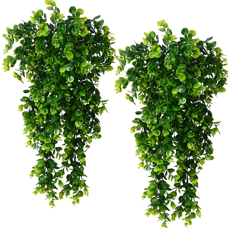 

Artificial Plant Eucalyptus Vine for Home Garden Decor Green Leaves Fake Plant Ivy Outdoor Wall Hanging Wedding Party Decoration
