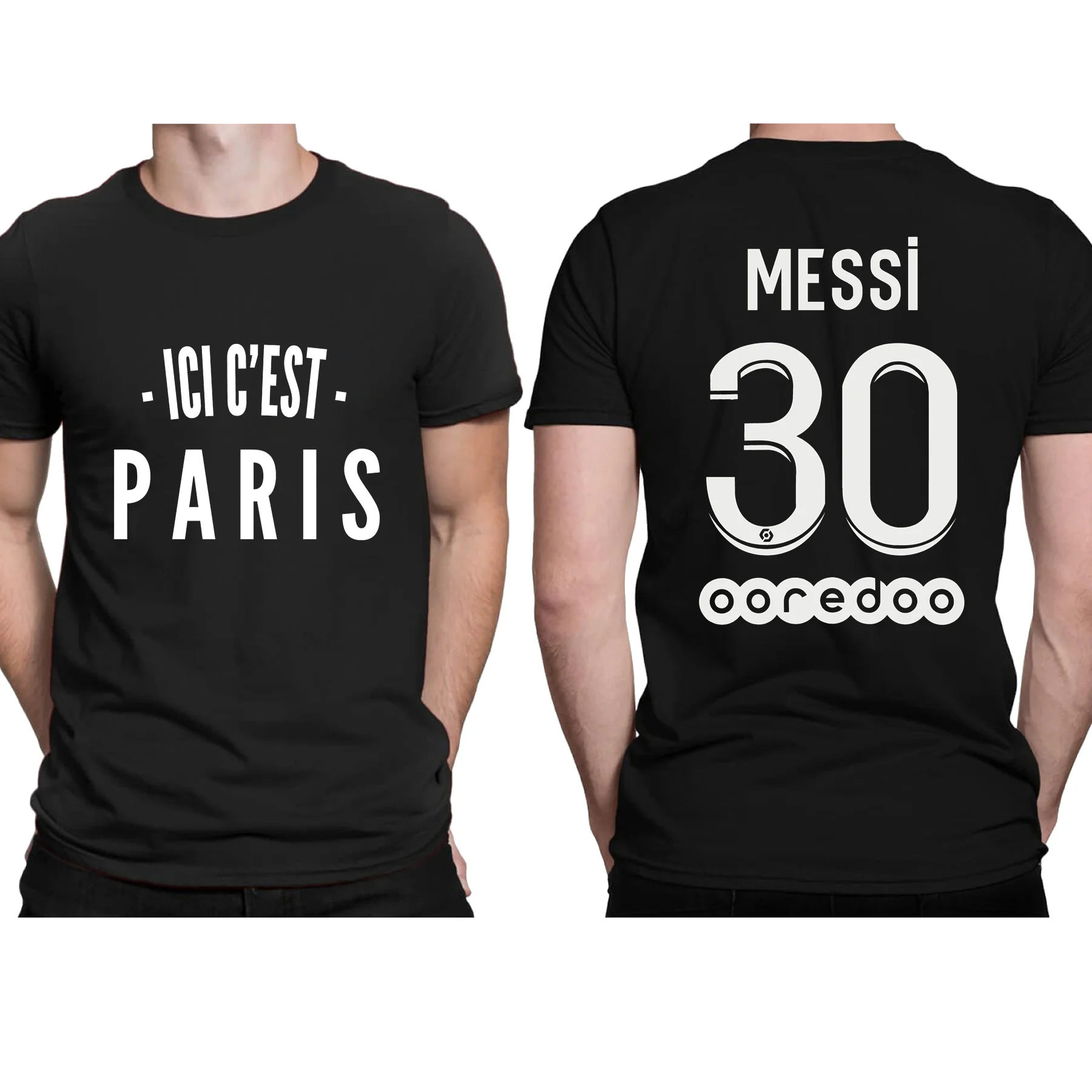 

Men T-shirt 30 Lionel Messi Ici C' Welcome To Paris Est Paris Printing Tee Tshirt Women 100% Cotton T Shirt for Fans Clothes