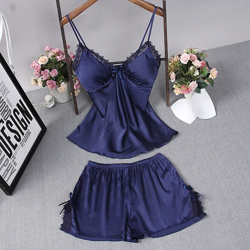 

Sexy Summer Womens 2PC Robe Bath Gown Strap Top Pants Pajamas Sets Sleepwear Lady Home Wear Nightgown Suit Sleepshirts M-XXL