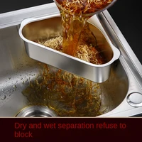 kitchen leftovers sink strainer stainless steel drain basket the residue separator fruit and vegetable filtration storage