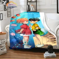 ponyo on the cliff cute cartoon blanket miyazaki hayao animation series blanket four seasons blanket for children and adults