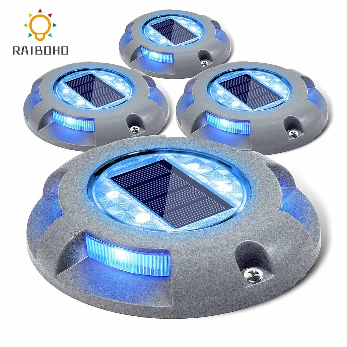 

4 шт., водонепроницаемые светодиодсветодиодный дорожные маркеры на солнечной батарее