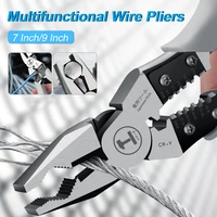 pliers hand tool multifunctional wire stripper crimper cutter lineman pliers electrical cable stripping cutting tool pvc handle