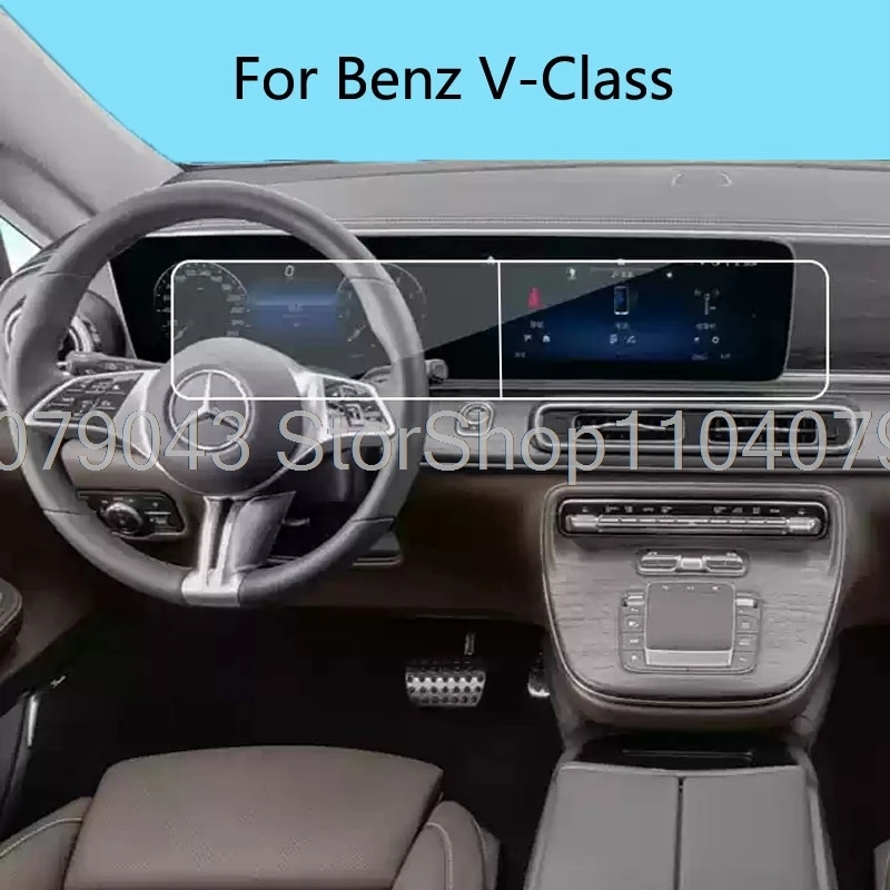 

Защитная пленка из закаленного стекла для Benz V-Class W447 2024 2025, автомобильная радиостанция, GPS-навигационная пленка против царапин