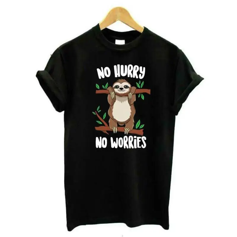 

Summer Cotton T Shirt Women Tops Plus Size Short Sleeve Cute Cartoon Sloth Print Tee Shirt Femme Casual Tshirt Harajuku Shirt