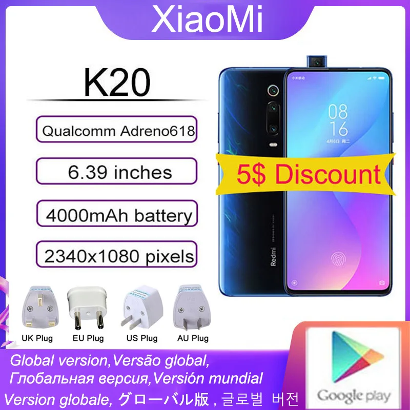 Xiaomi Redmi K20 smartphone MI 9T 6GB RAM 128GB ROM Android Snapdragon 730 cellphone hot sales