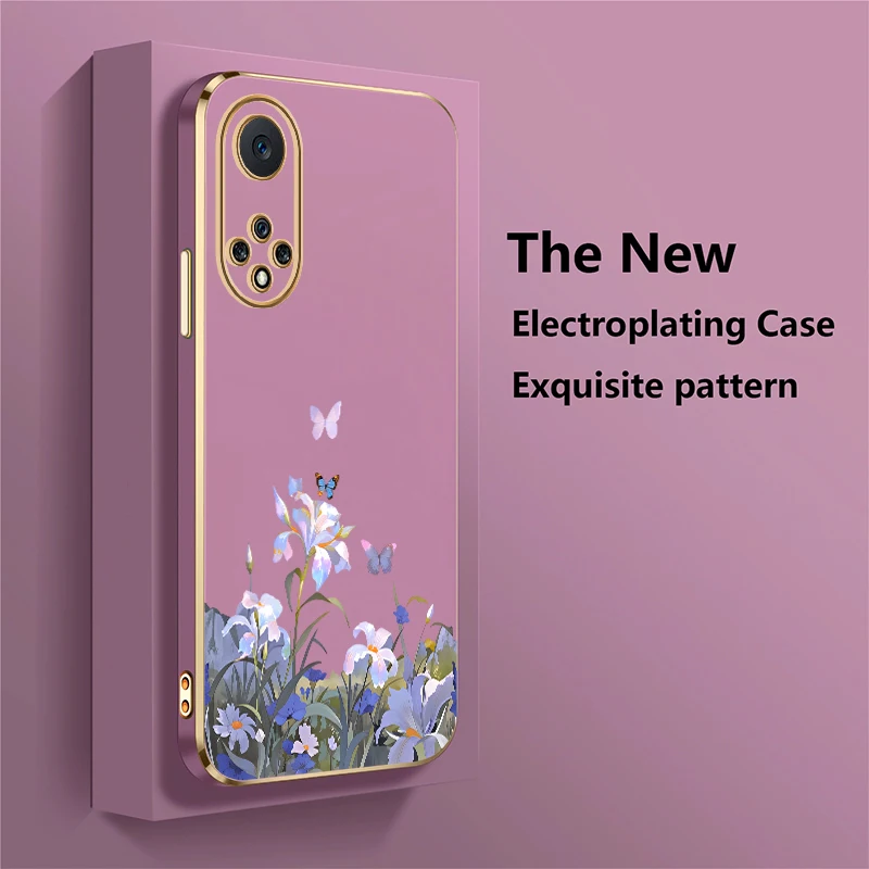 Фото Защитный чехол для телефона Huawei Nova 3i 4e 5T 5i Y70 Plus 9 7i 8i 7 6 SE с цветочным и бабочковым узором, силиконовый, с покрытием №3