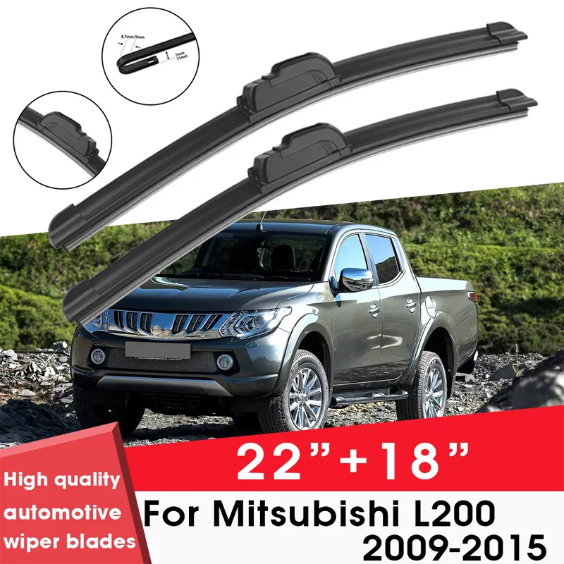 

Щетки стеклоочистителя автомобиля для Mitsubishi L200 2009-2015 22 "+ 18" лобовое стекло чистый резиновый силиконовый автомобильные дворники аксессуары