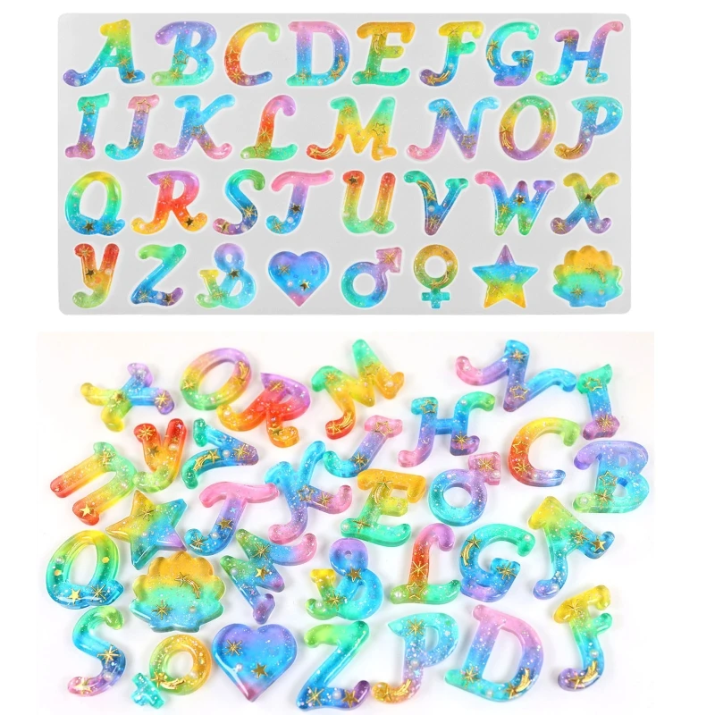 

English Letter Pendant Resin Mold Kit Large Letter Silicone Casting Mold Alphabet Resin Casting Mold Art Craft Tools Kit