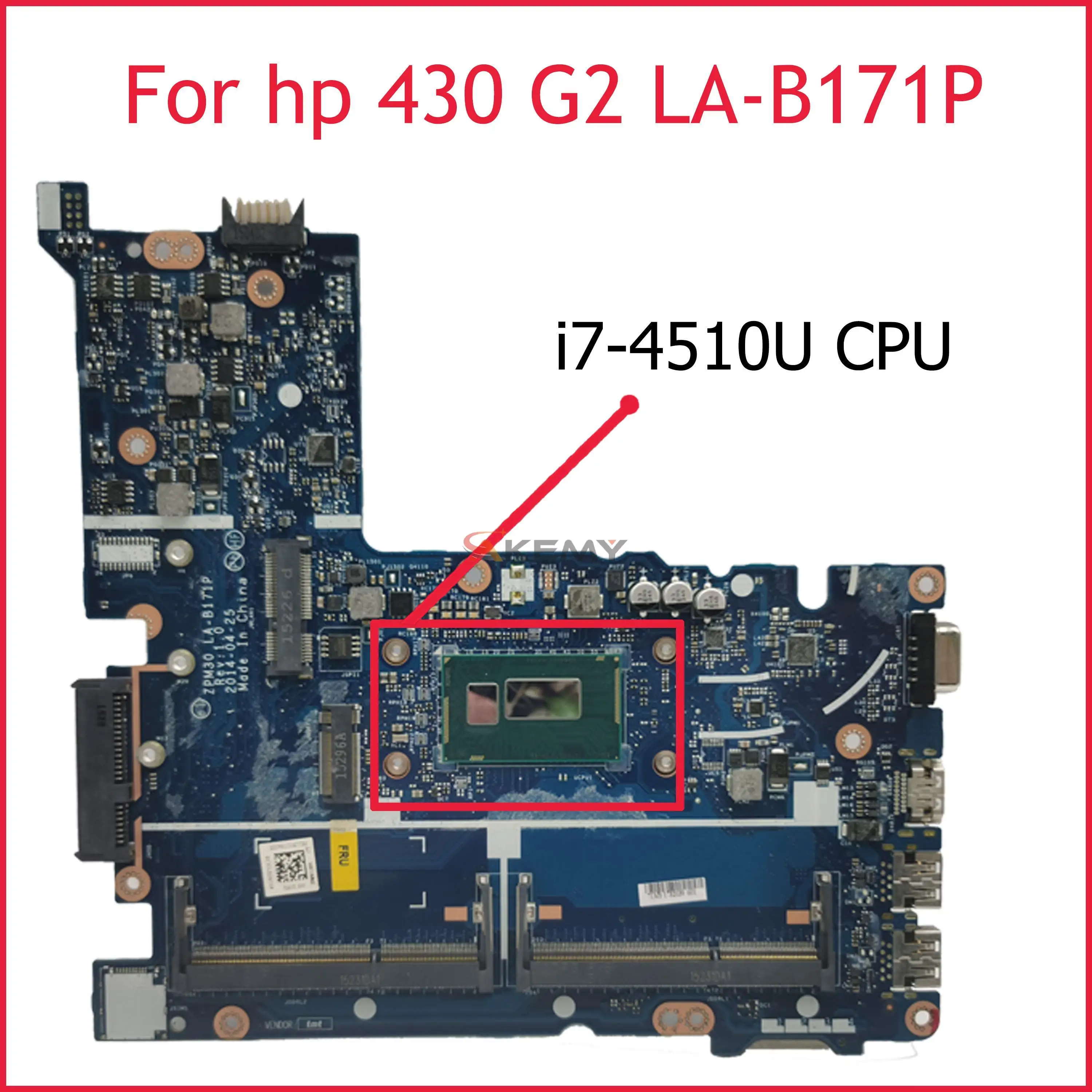 

100% new FOR HP ProBook 430 G2 Motherboard i7-4510U 768218-001 768218-501 768218-601 LA-B171P Tested working free shipping