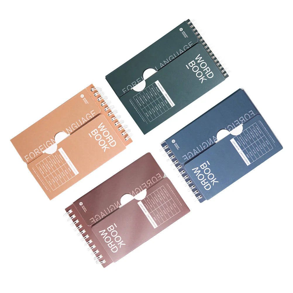 

4 Pcs Japan Words Notepad Notepad For Works Students Mini Study Memo Spiral Paper Vocabulary Stationery