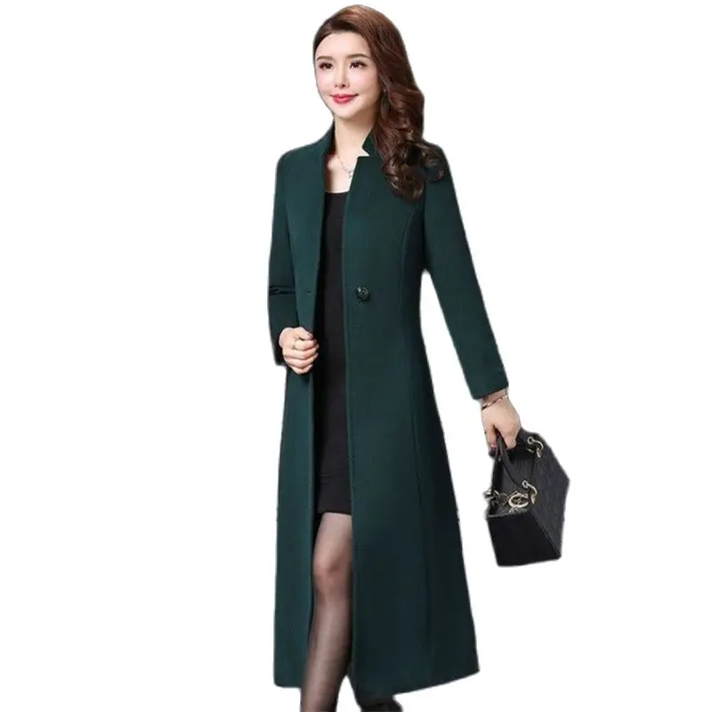 

Women Mid-length Woolen Coat 2022 Fall/Winter New Female Slim Thinner Jacket Mother Dragon Phoenix Woolen Jacket A788
