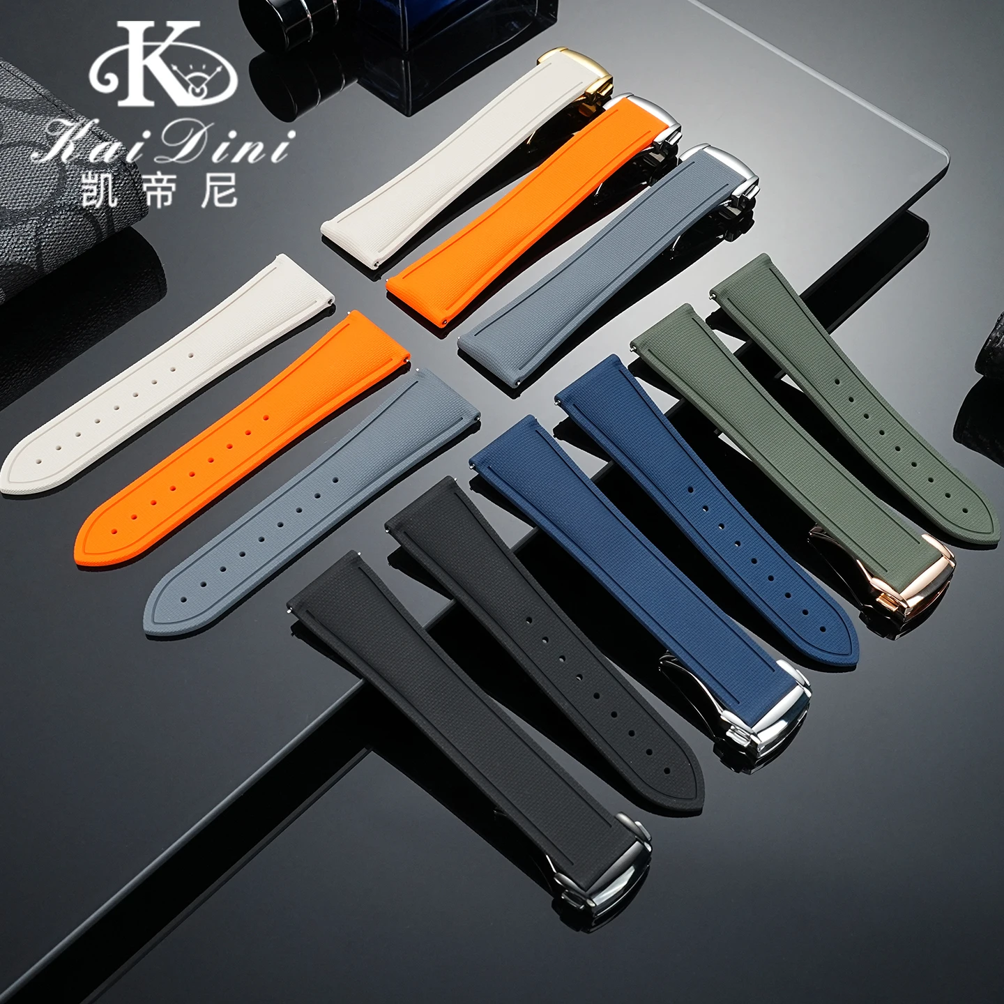 Фото Высококачественный спортивный ремешок для часов из фторкаучука для Omega Seamaster 300/600, 20 мм, 21 мм, 22 мм, ремешок из каучука FKM №2