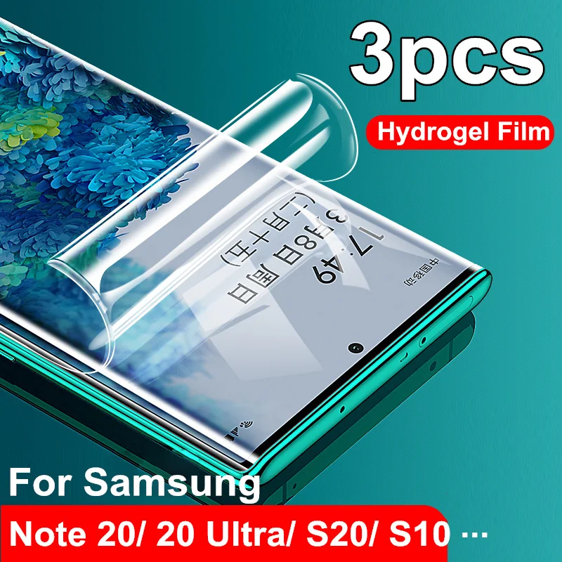 

For Samsung Galaxy Note 20 S20 Ultra S10 S9 Plus Soft Hydrogel Film Screen Protector 3D Curved Full Cover Protection for Note 20