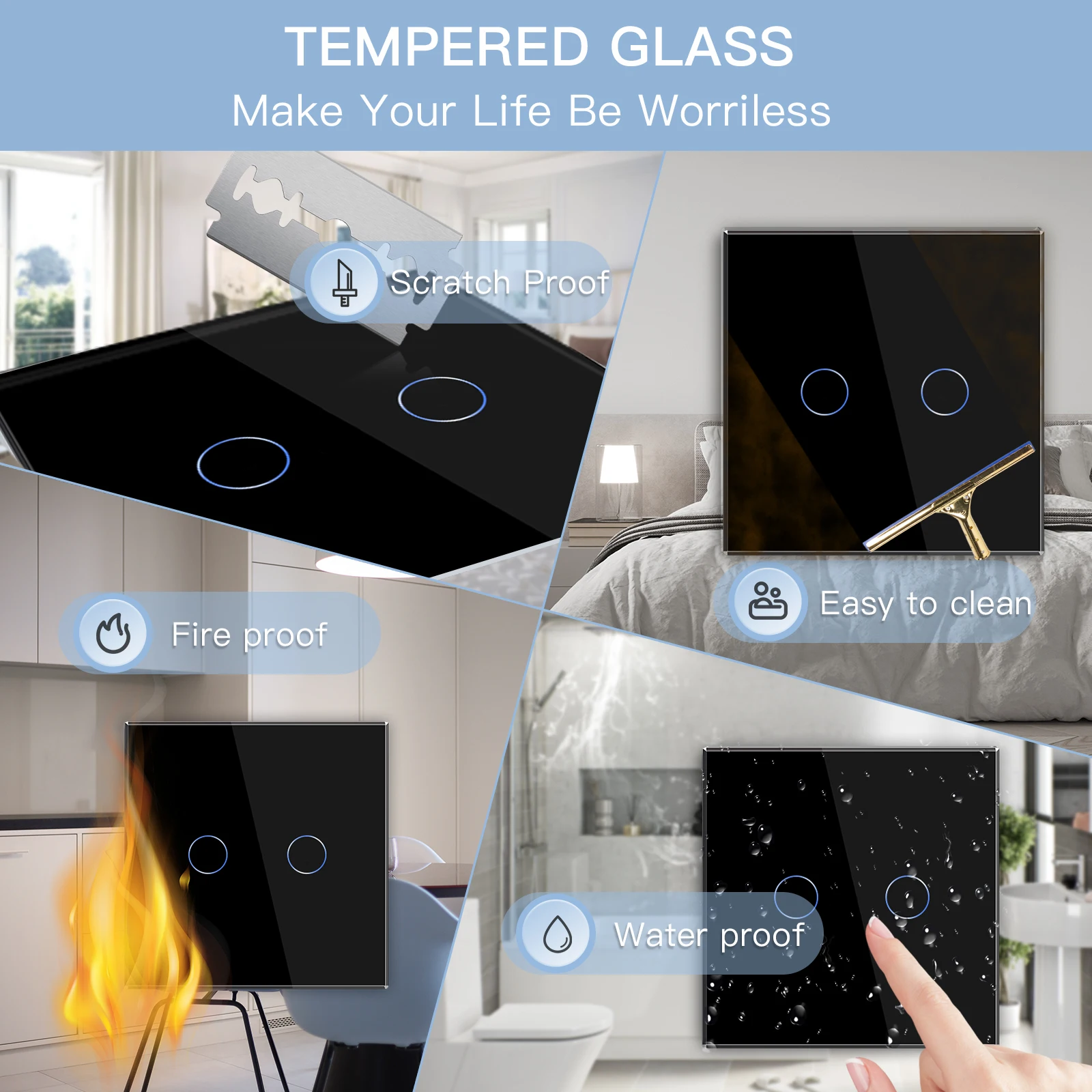 Сенсорный светодиодный диммер Bseed 2 клавиши 1 канал европейский стандарт с