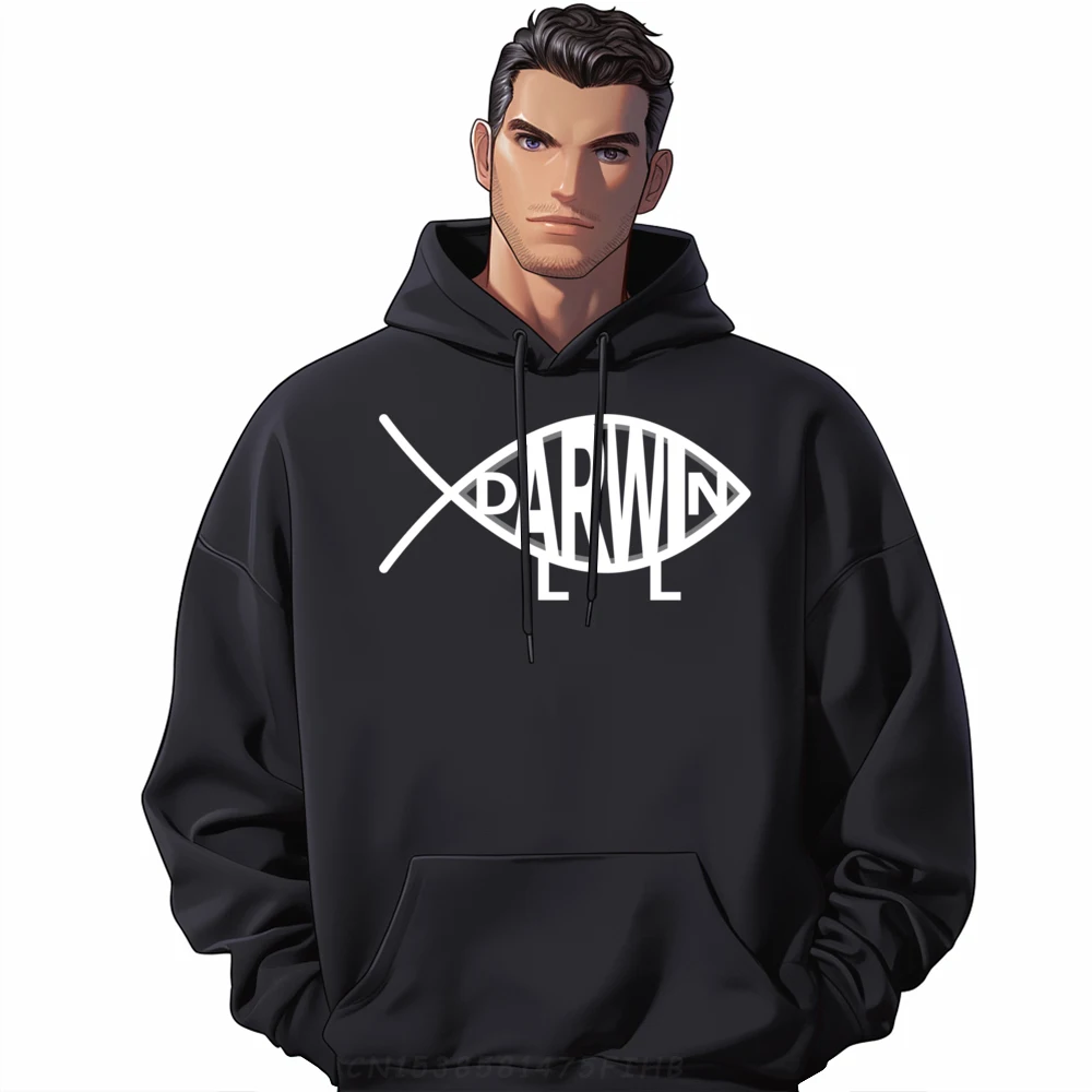 Винтажные толстовки Darwinian Christian Fish Evolution повседневная уличная одежда мужские топы