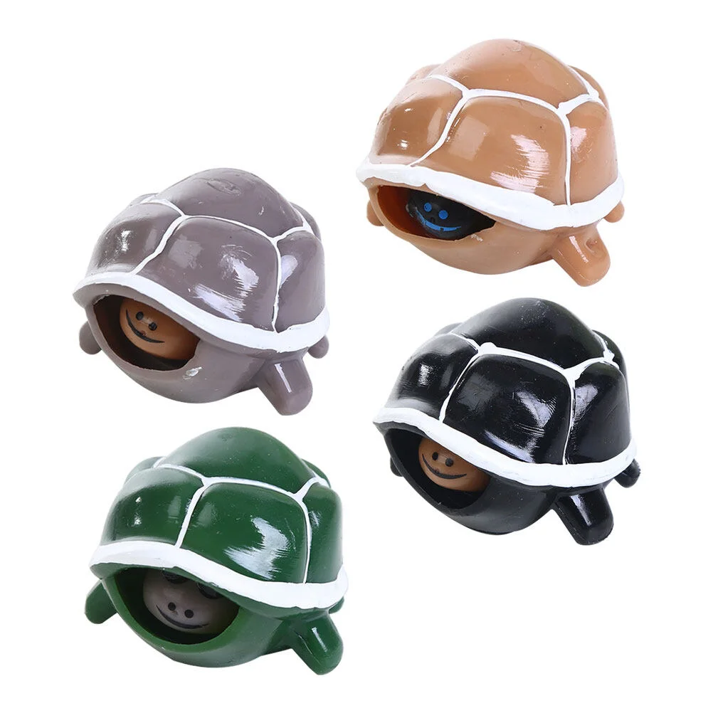 

4 Pcs Tub Stress Toy Miniature Relief Plaything Multi-use Turtle Plastic Playes Press Autistic Kids Statue