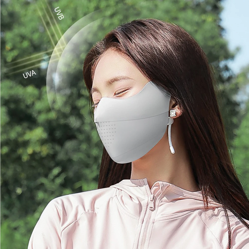 Уличная Солнцезащитная маска для лица дышащая летняя с регулируемым ремешком