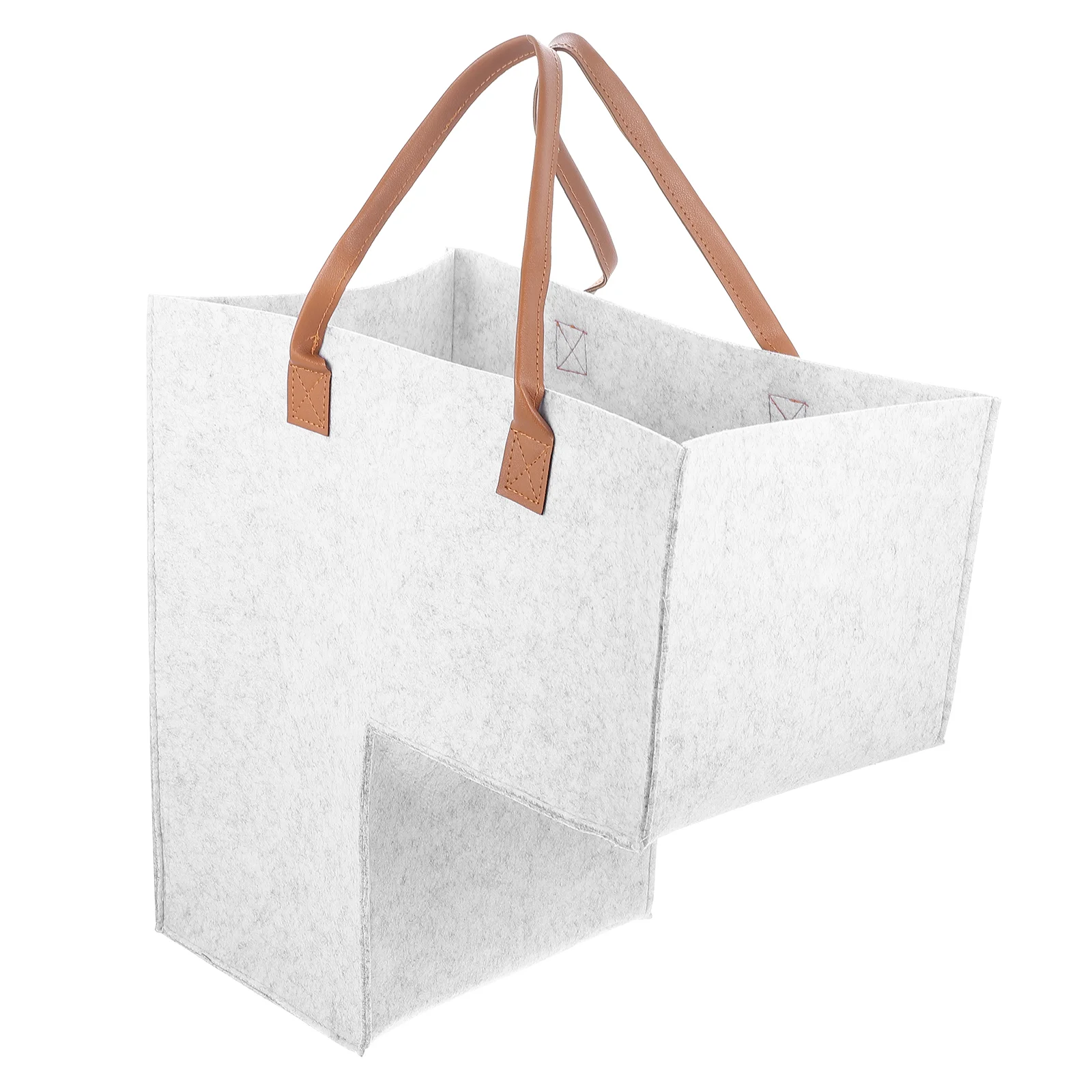 

Basket Stair Organizer Storage Laundry Felt Baskets Hamper Stairs Clothes Staircase Stepfoldable Bin Shape Forlarge Book Handles