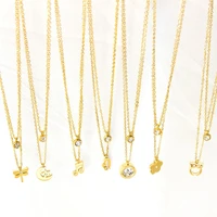 luxukisskids 316l stainless steel choker dubai double layer pendants necklaces for womenmen jewelry zircon multilayer necklace