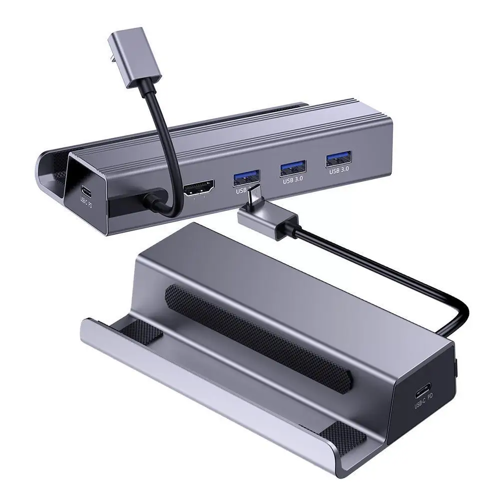

6 In 1 Hubdock Station For Steam Deck For ROG Ally Stand Accessories 3*USB 3.0 HDMI 4K@60Hz Gigabit Ethernet 1000Mbps I2L8