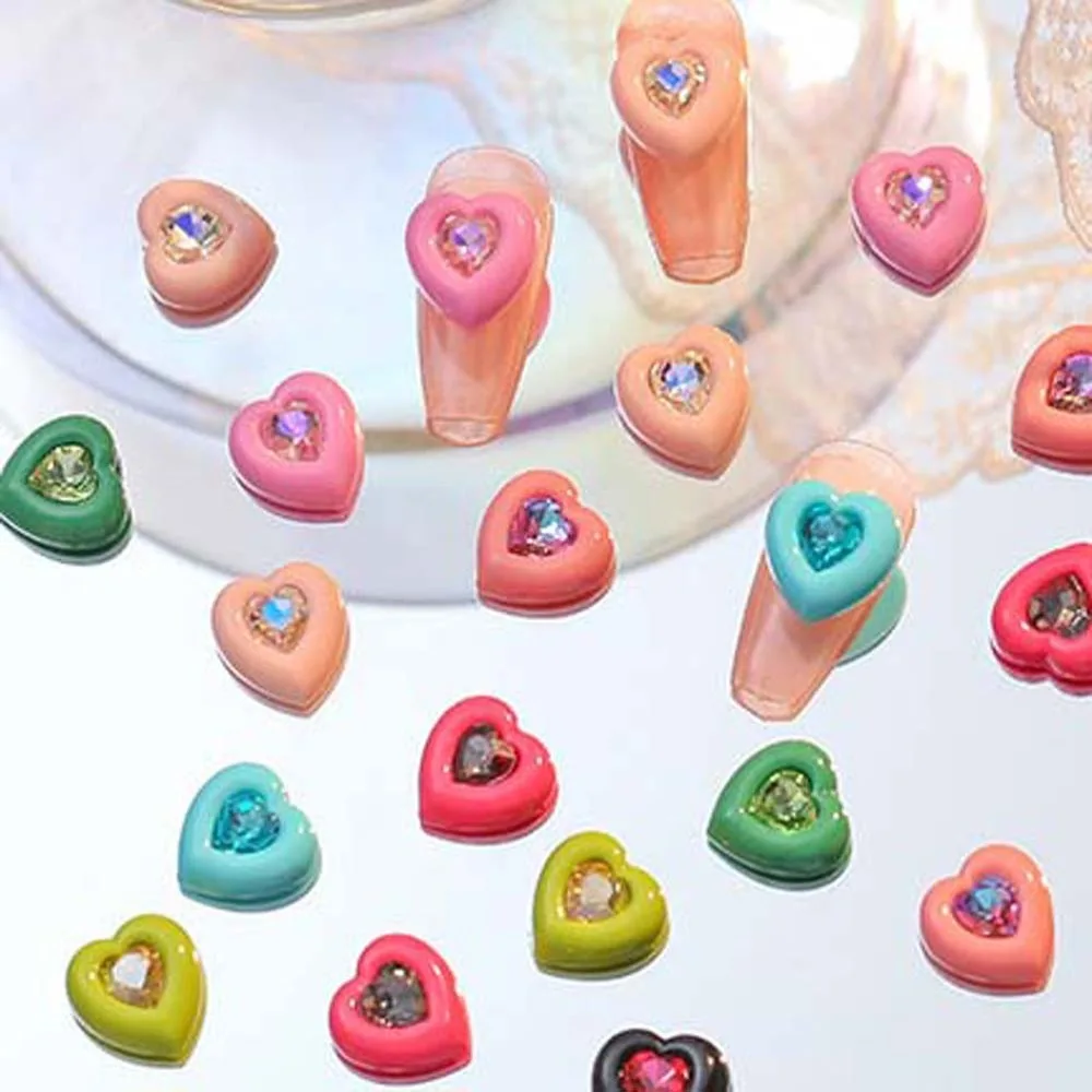 

Love Heart Nail Decorations Nail Rhinestone DIY Nail Ornaments Love Heart Nail Accessories Nail Supplies