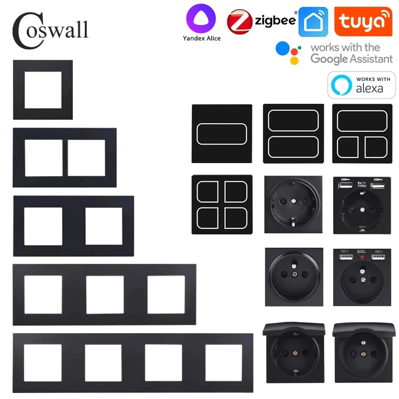 Панель COSWALL Zigbee 3 0 1/2/3/4 пластиковая матовая | Обустройство дома