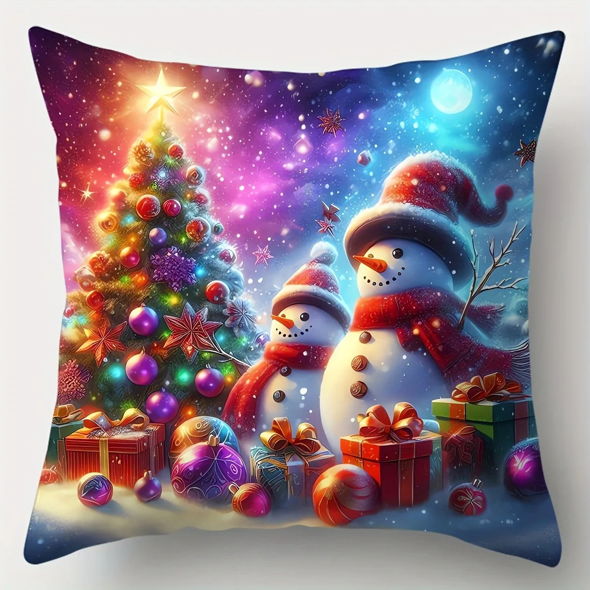 

Наволочка Рождественские сцены полиэстер велюр