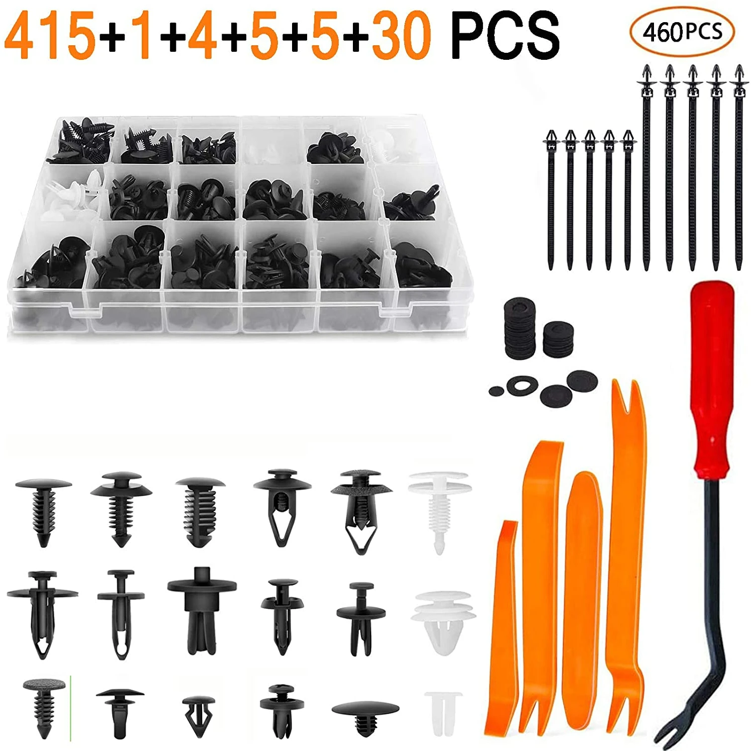 

460PCS Car Retainer Clips Plastic Bumper Rivets Remover For Toyota Honda GM Ford