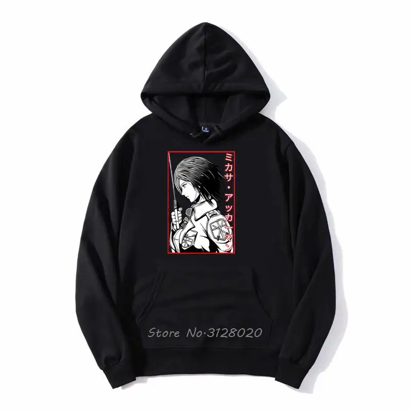 

Popular Japanese Anime Attack On Titan Mikasa Ackerman Men Fashion Retro Hoodie Oversized Fleece Zipper Hooded Sweatshirt Jacket