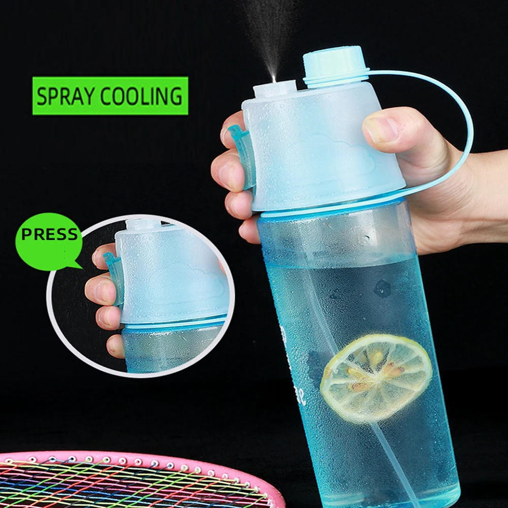 

600ML Spray Water Bottle for Girls Cooling Spray for Hot Weather Summer Sport Portable Water Bottle for Climbing Outdoor Bike