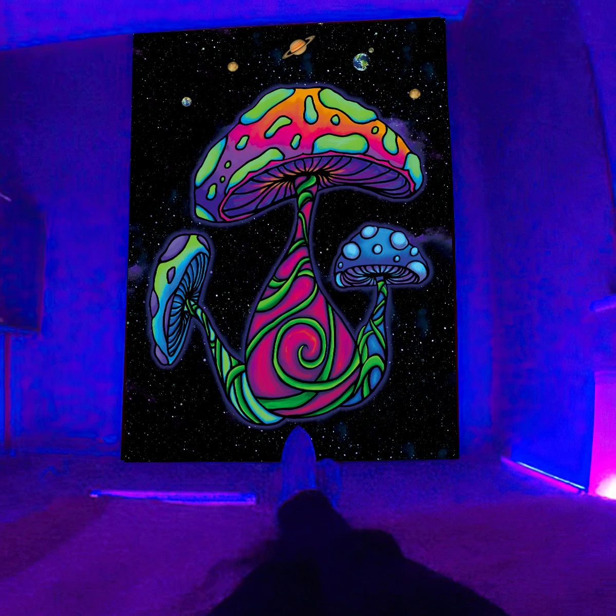 

Флуоресцентная фотография, Кобра, свирепый хиппи, украшение для интерьера дома, красивая Мандала