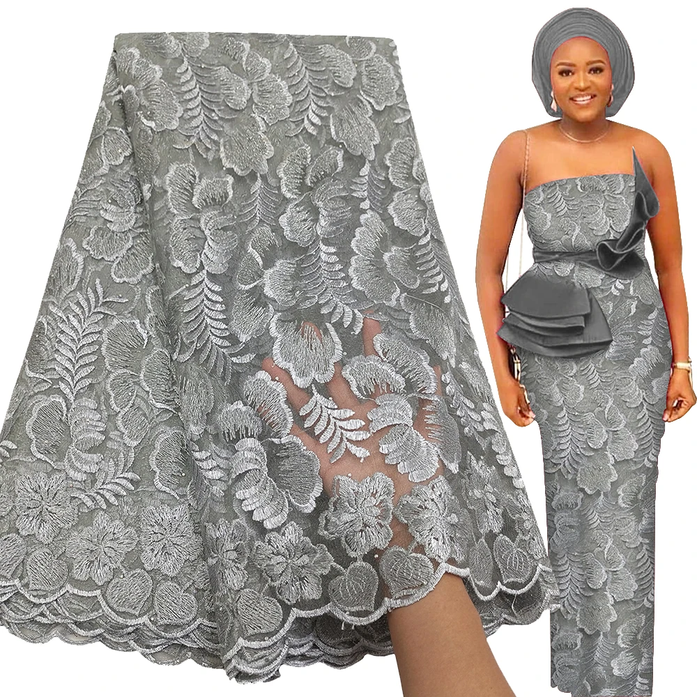 Элегантная африканская кружевная ткань Bestway 5 ярдов Высокое качество Стразы