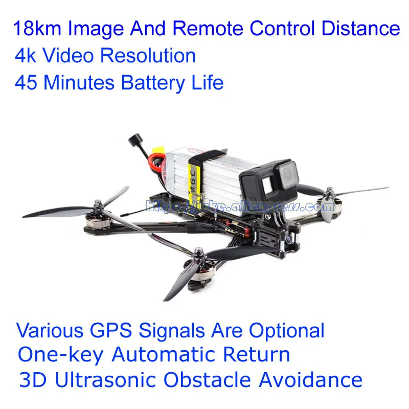 Professional four-rotor drone DIY kit customized long-distance remote control 4K video transmission high load and long endurance