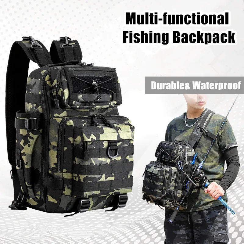 

Fishing Tackle Bag Tactical Waist Backpack Waterproof Sports Travel Camping Hiking Backpack Cycling Riding Backpack Chest Bag