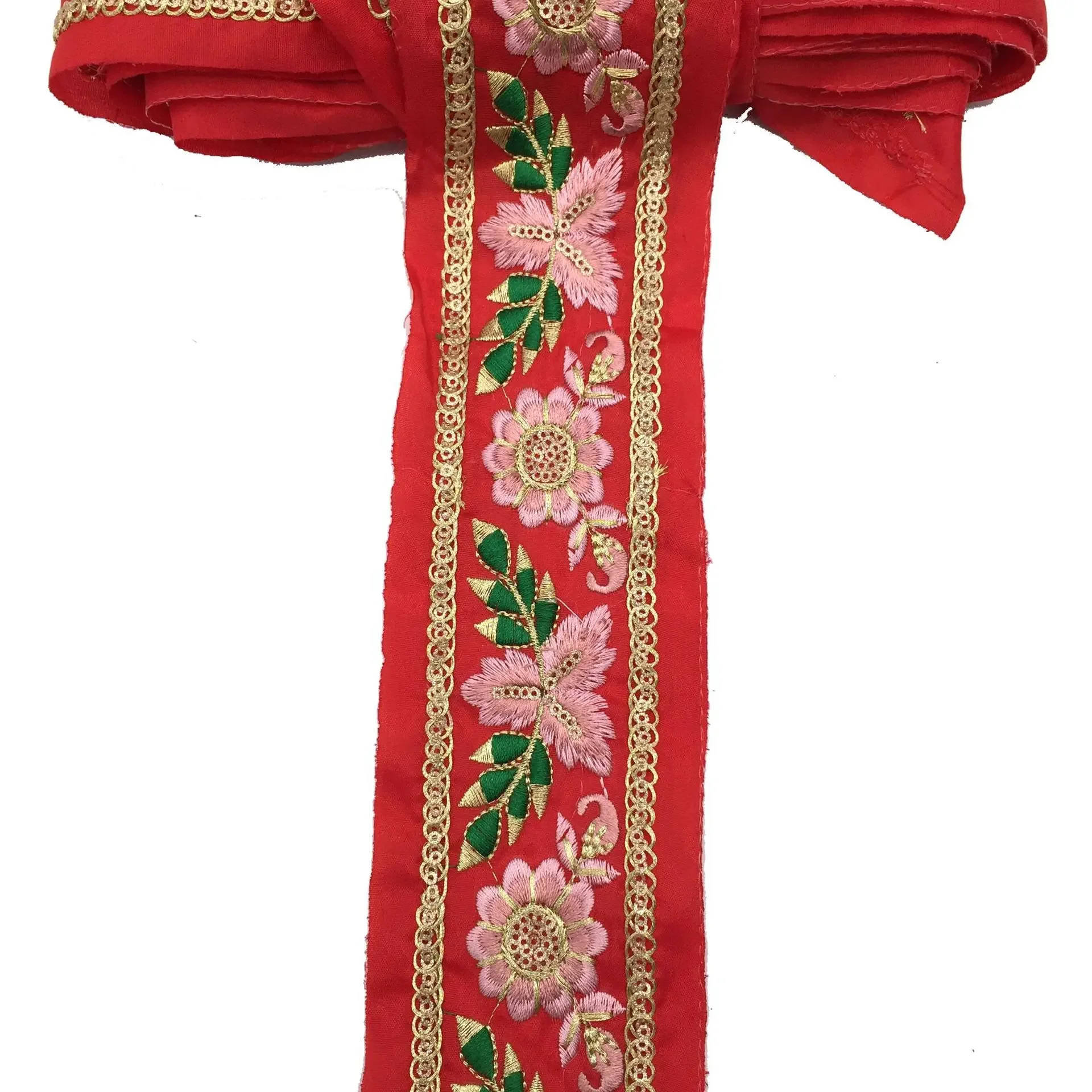 Этническая вышитая лента для аксессуаров одежды рукоделия шитья цветов 1 ярда