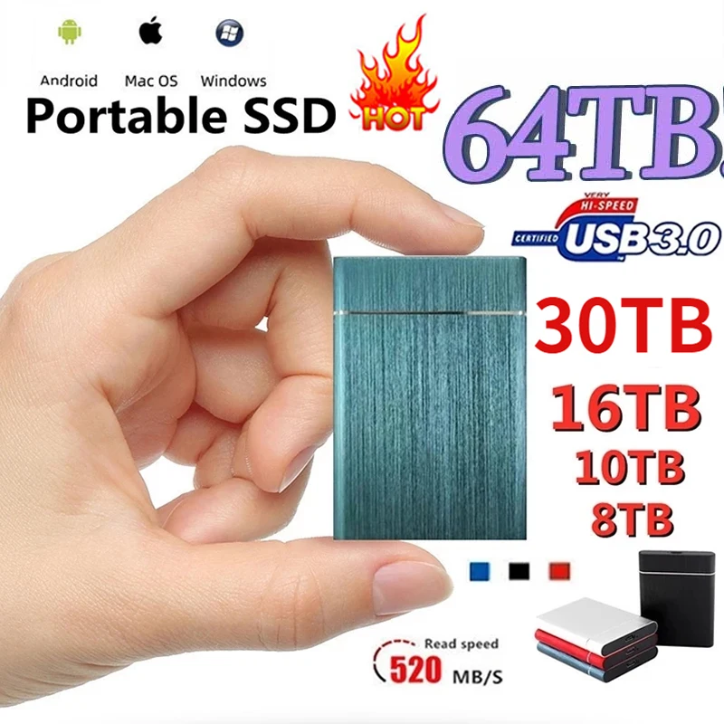 External Hard Drive USB 3.1 Type-C 500gb SSD 1TB 2TB 4TB Flash portable ssd For Laptop Computer Notebook Storage Devices