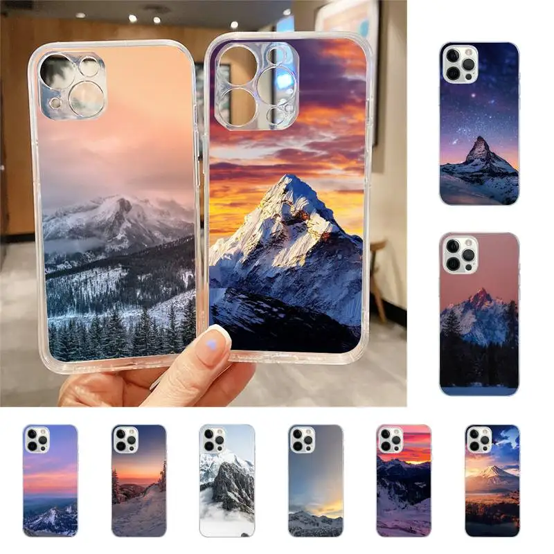 

Sunset Snow Mountain Phone Case For Iphone 7 8 Plus X Xr Xs 11 12 13 Se2020 Mini Mobile Iphones 14 Pro Max Case