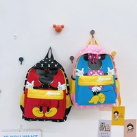 disney new mickey minnie couples backpack childrens canvas backpack female cute cartoon kindergarten fashion mini schoolbag