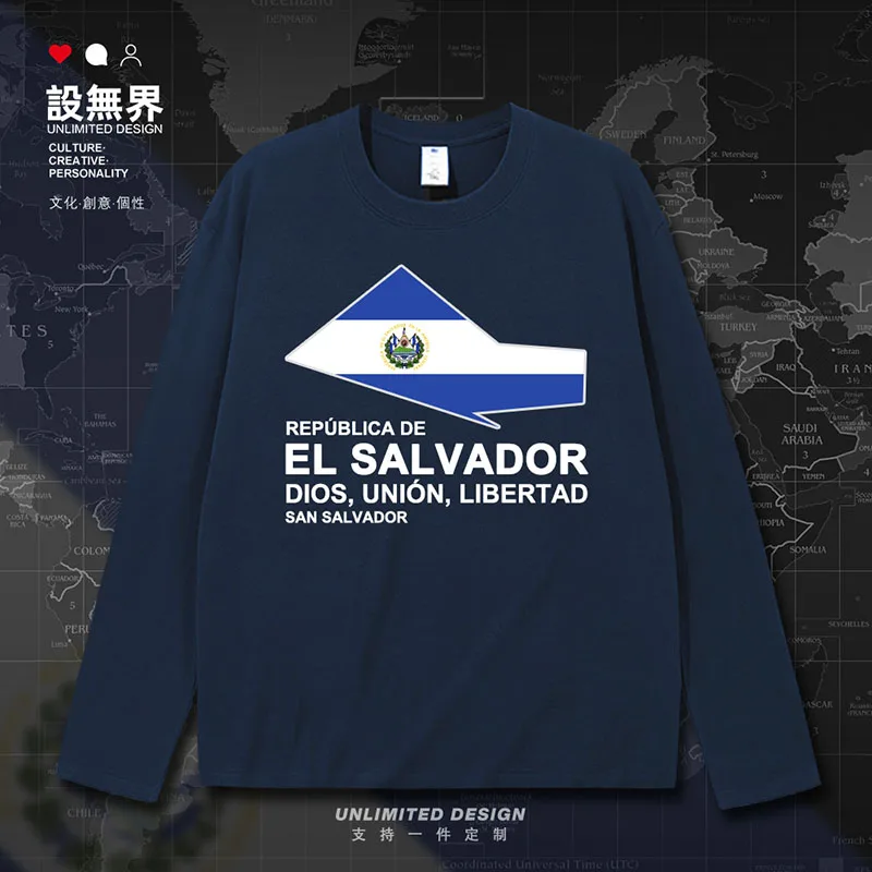 El Salvador SLV Map мужская футболка из хлопка с короткими рукавами спортивная модная